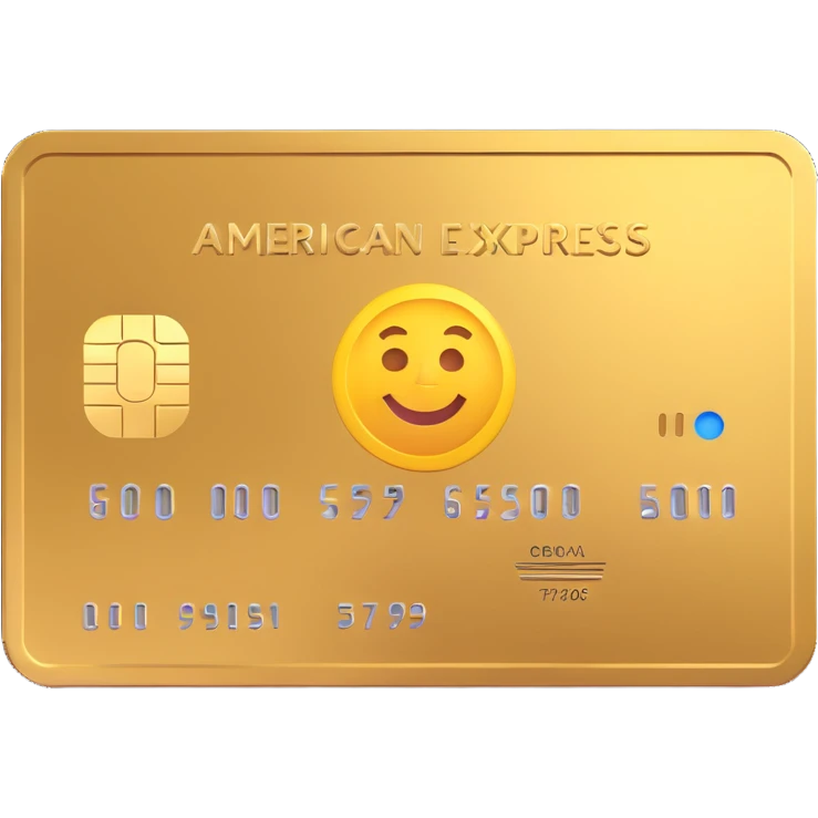 shiny gold American Express Gold credit card, 3D emoji style, no text emoji