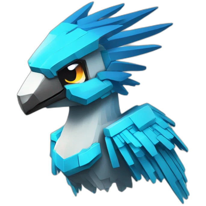 Minecraft Articuno Cyberpunk Head emoji