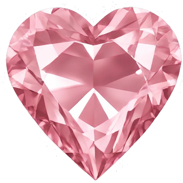 Heart shaped real pink diamond emoji