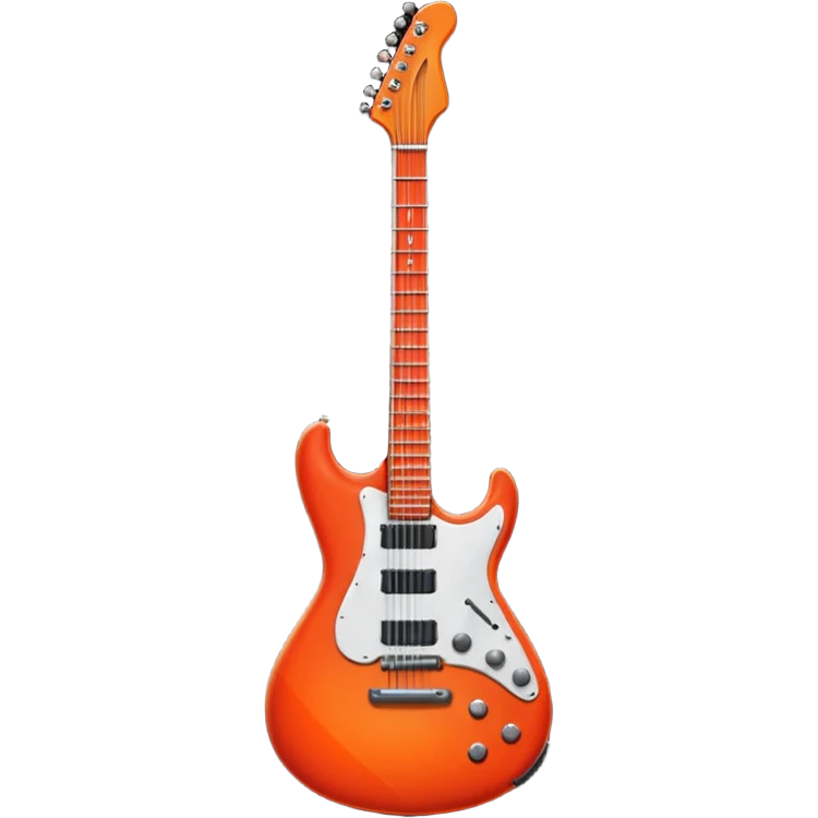 Red and orange colors Electronic V guitar emoji