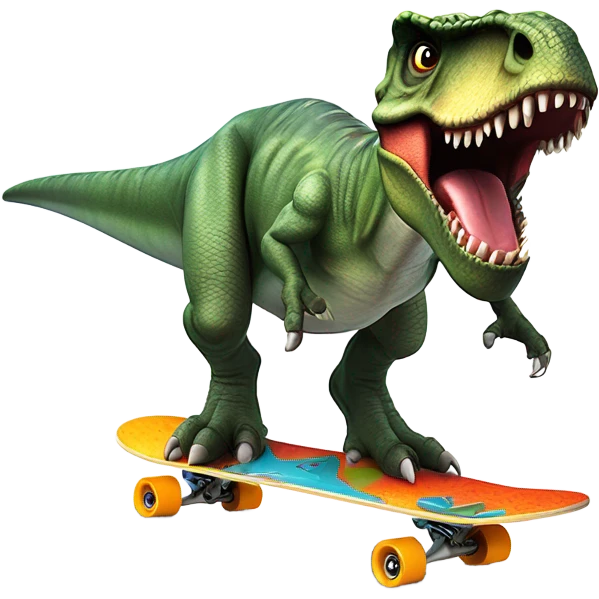 Skateboarding tyrannosaurus emoji