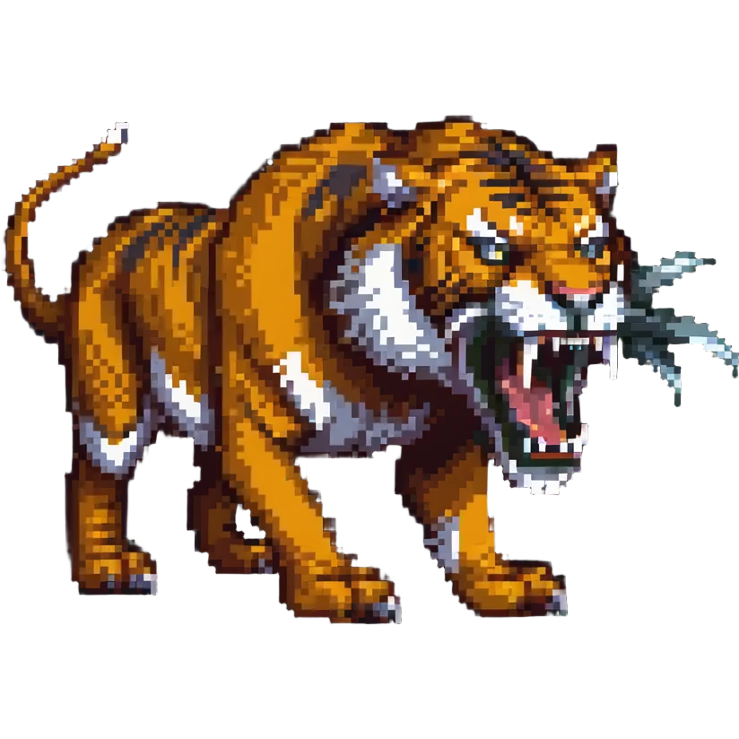 saber-toothed tiger with long fangs, ice age predator emoji