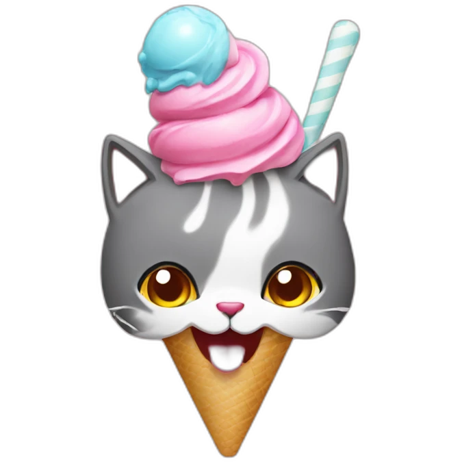 cat-eating-icecream emoji