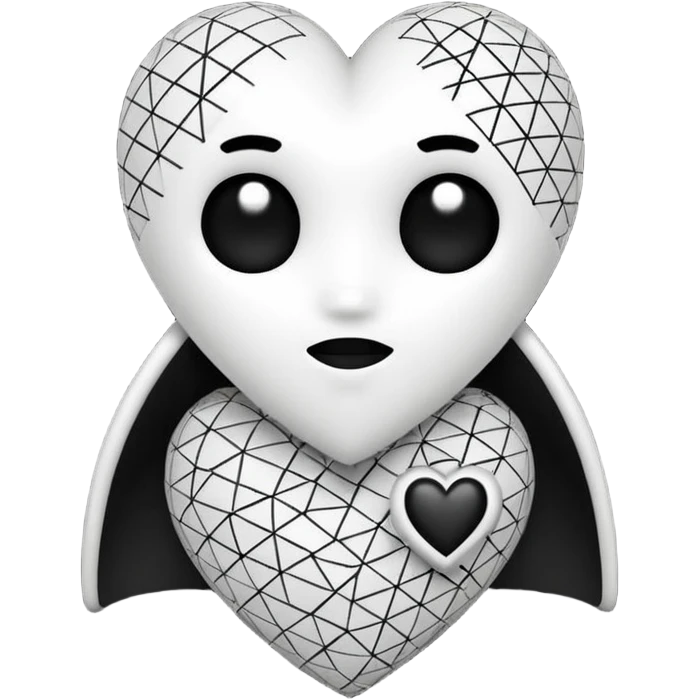 can you make an amongus charter made out of white and black hearts emoji