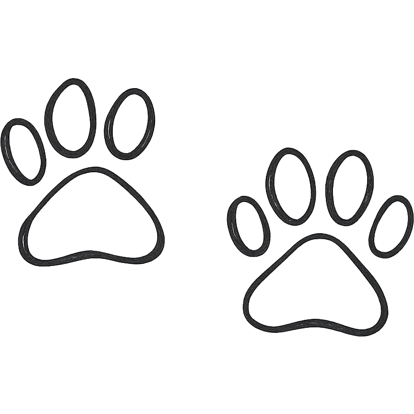 hand-drawn paws emoji