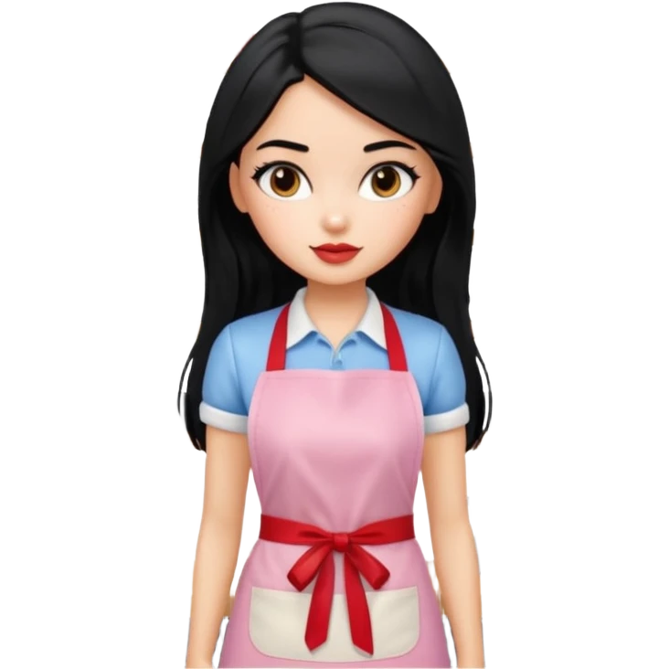 a pretty bratz barista. black hair emoji