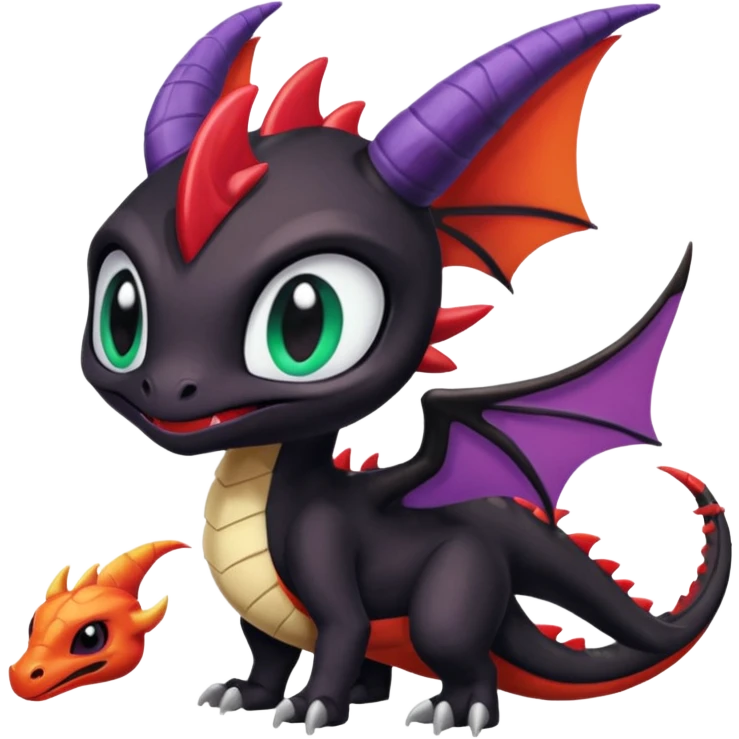 Colorful Meloetta-Cynder-Spyro-Toothless-Fakémon-creature-hybrid emoji