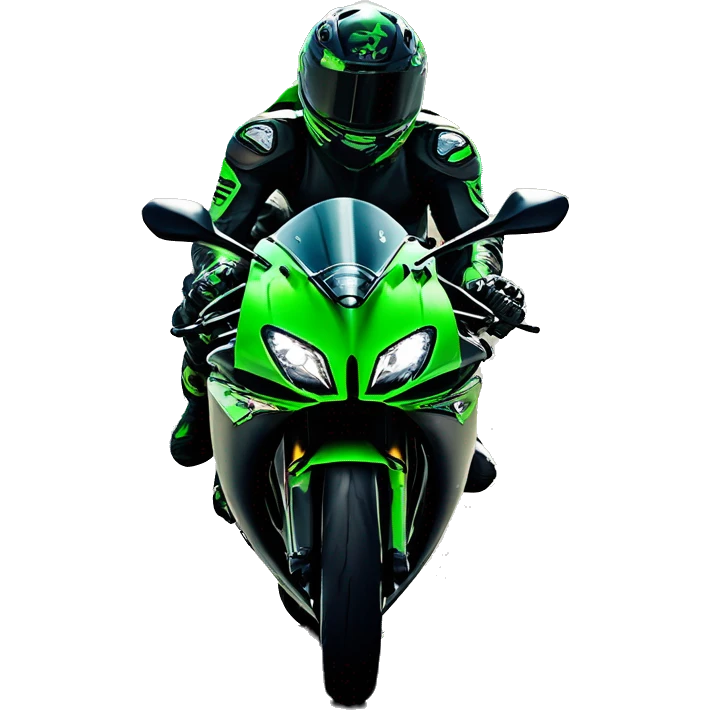  Piloto acenando na estrada de sua Kawasaki Zx10R 2018 preta emoji