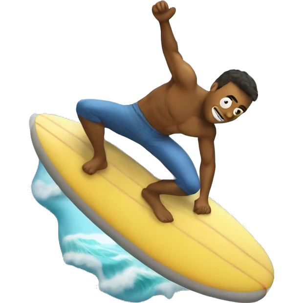 pillow surfing on a surfboard emoji