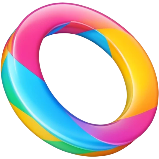 colorful mobius strip, glossy emoji