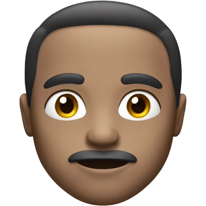 Black and white muscular face emoji