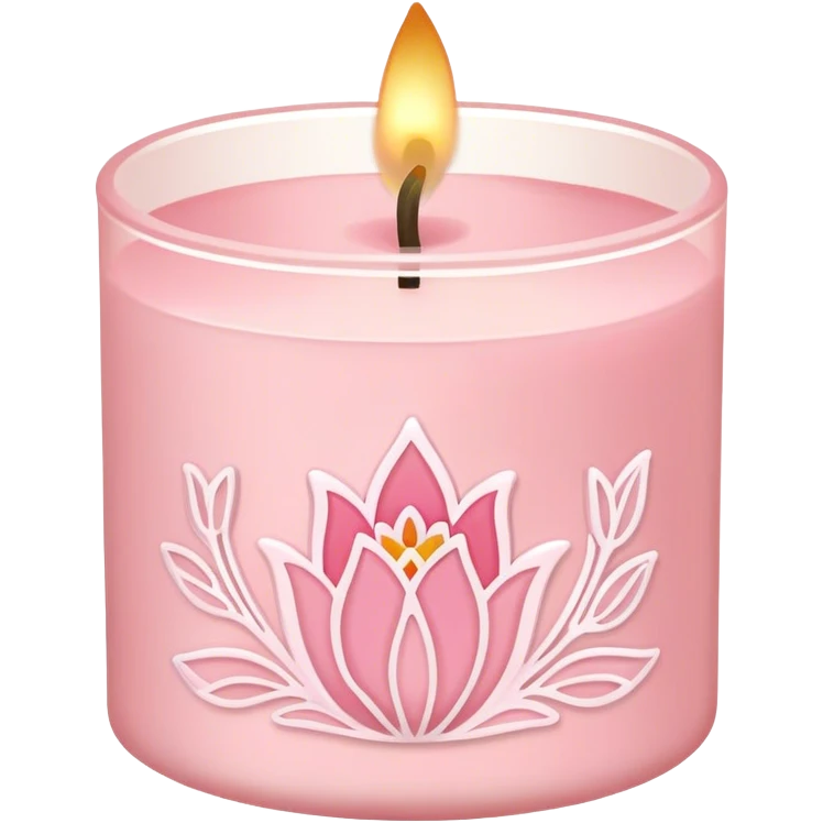 Light pink bath and body works floral out line candle emoji