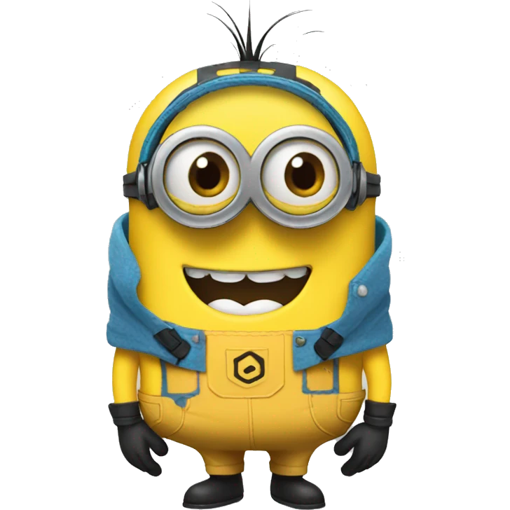 minions with headphh showing emoji