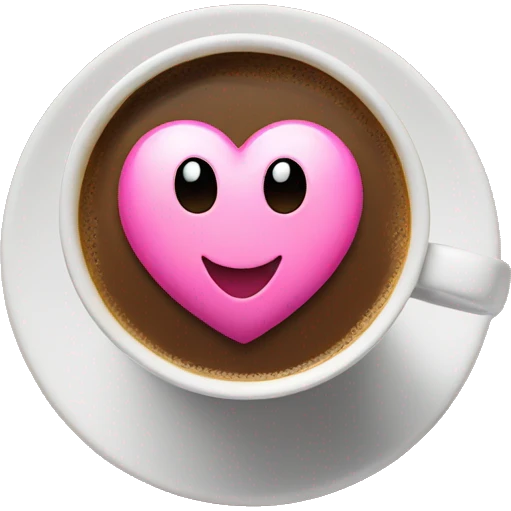 pink heart on top of cup of coffee emoji