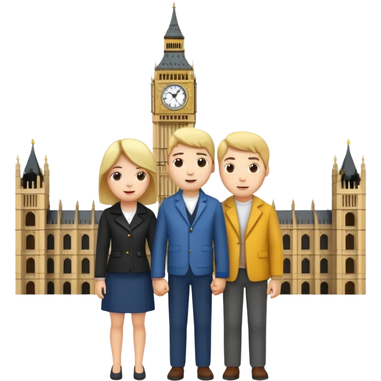 London Big ben with couple  emoji