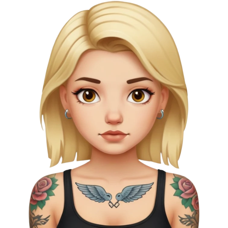 Blonde girl with tattoos  emoji