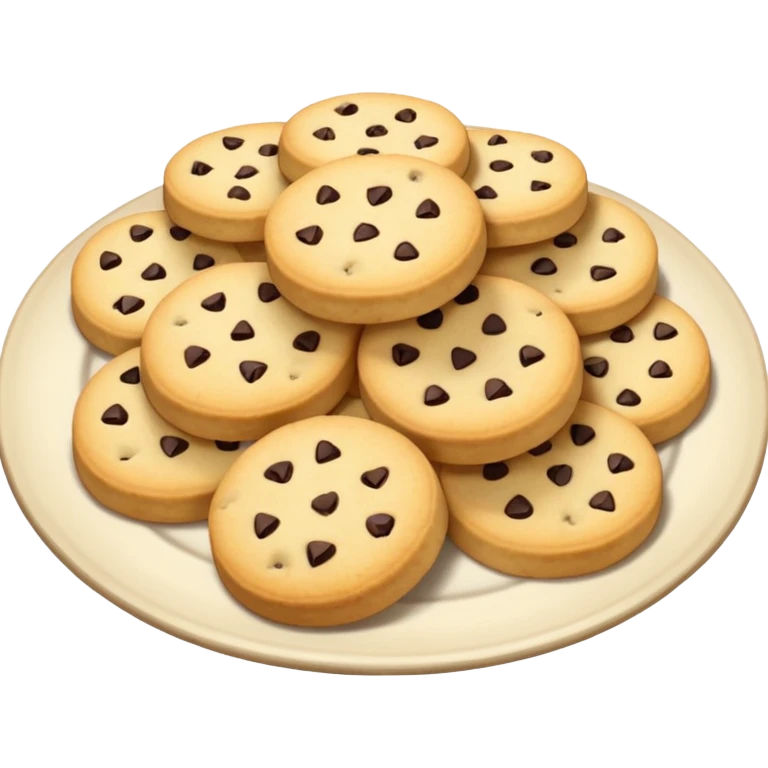 A plate of shortbread biscuits full of chocolate emoji