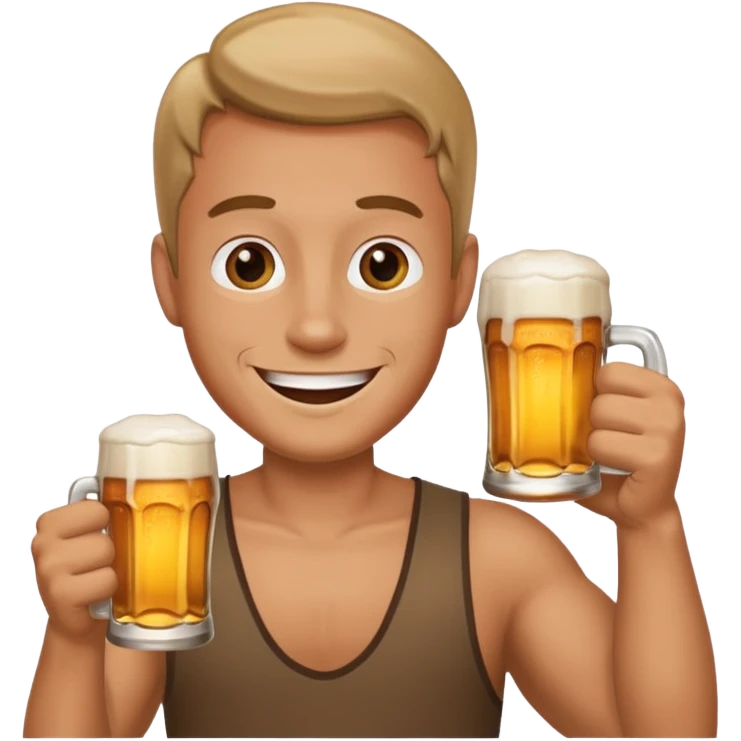 hombre con una cerveza emoji