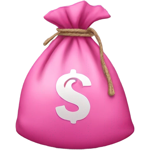 Pink money bag emoji