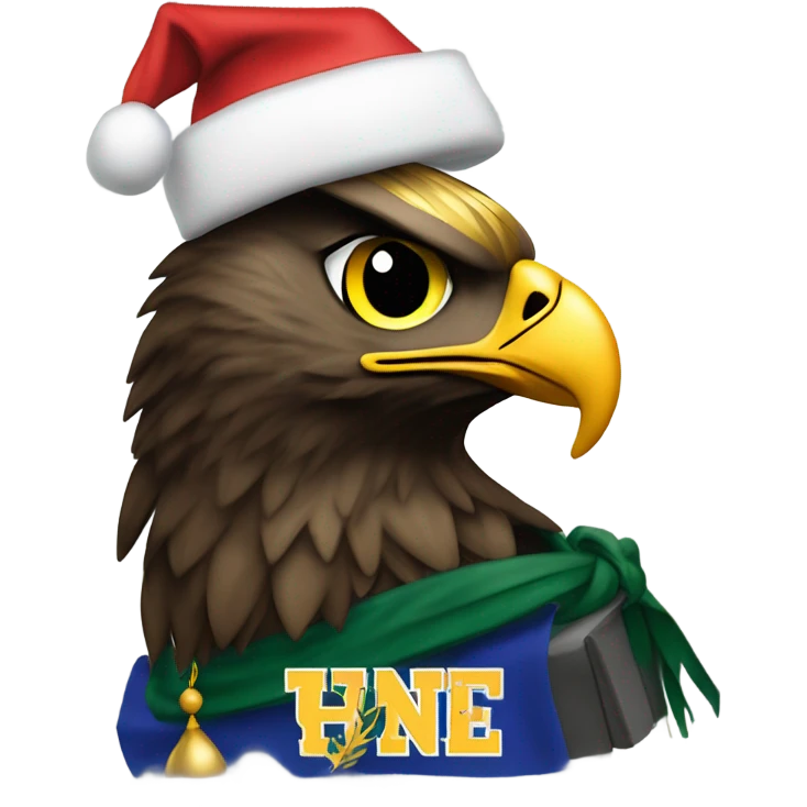 state university of new york the college at brockport's mascot the "golden eagle" celebrating christmas emoji