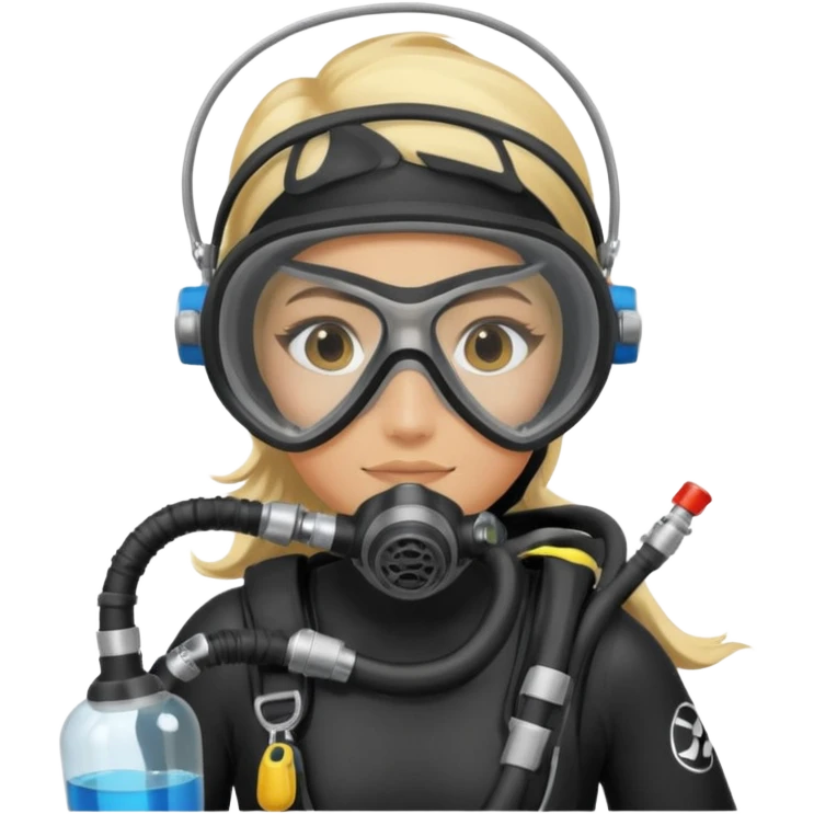 scuba diving girl with oxygen tank emoji