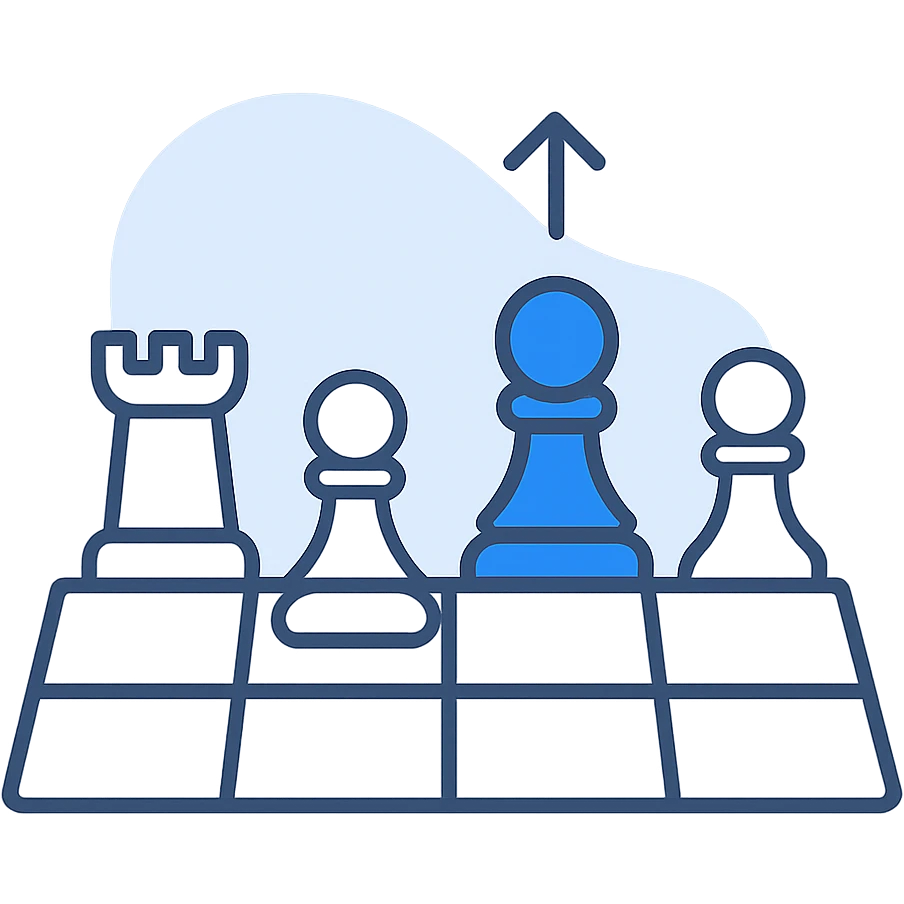 chess opening move, transparent background (only the background should be transparent, not the illustration itself or any white that is part of the illustration) emoji