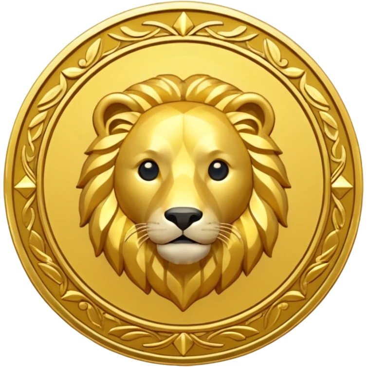 Heavenly Golden Coin Magic Fantasy Low Poly emoji