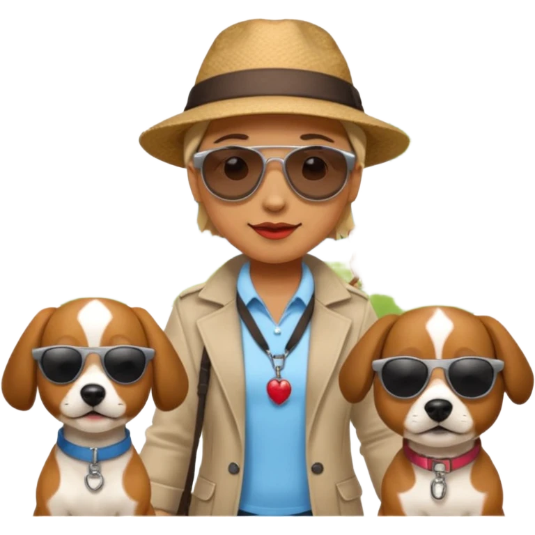 Walker + two dogs,Pet Walkers. emoji
