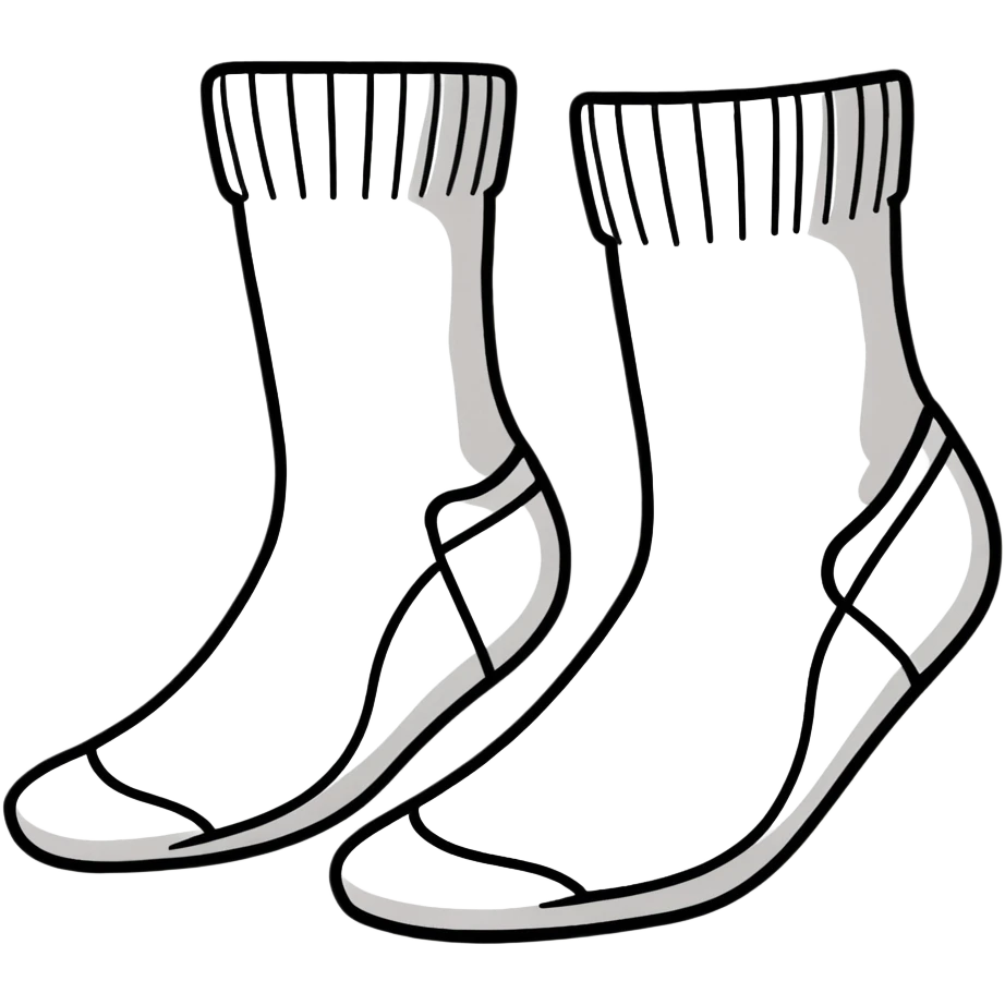 white athletic sock interior view showing the inside cushioned insole emoji