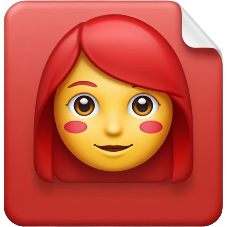 Planilha vermelha com papel emoji