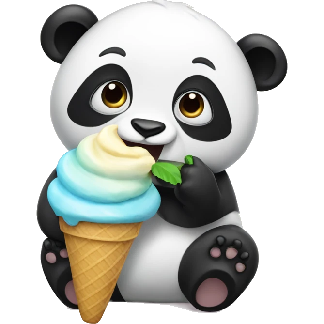 Panda eating ice cream emoji