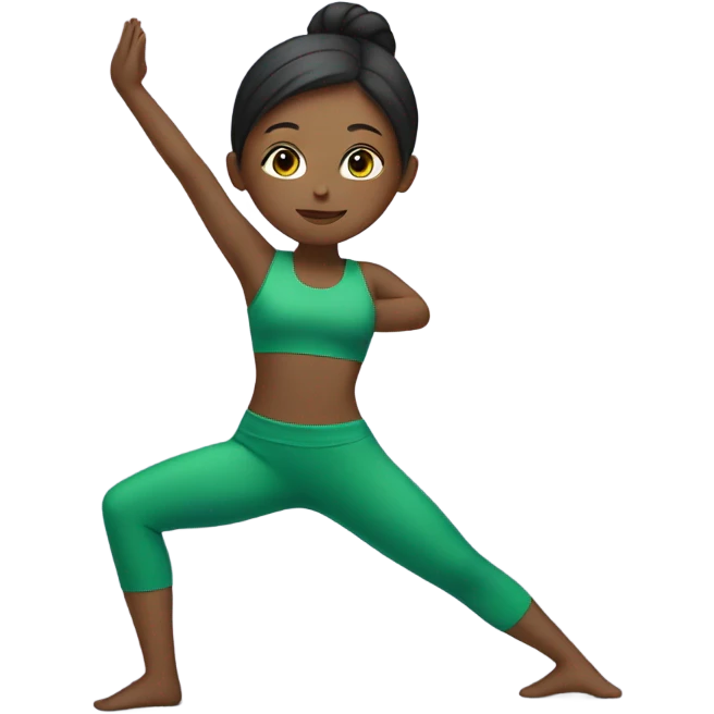 A girl does yoga in a green suit emoji