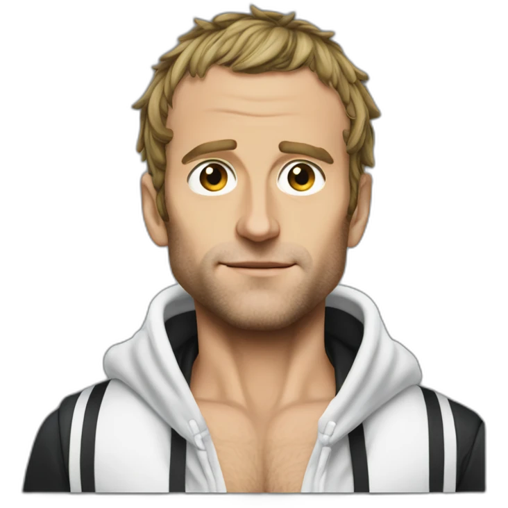 Macron as buggy one piece hyper realistic emoji