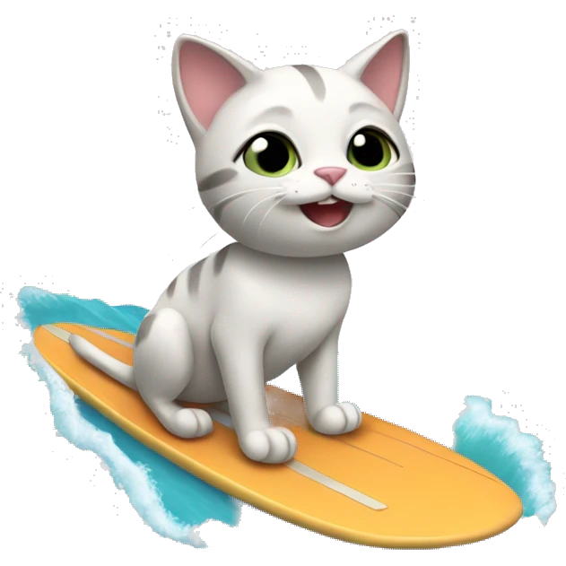 Cat on a surfing board  emoji