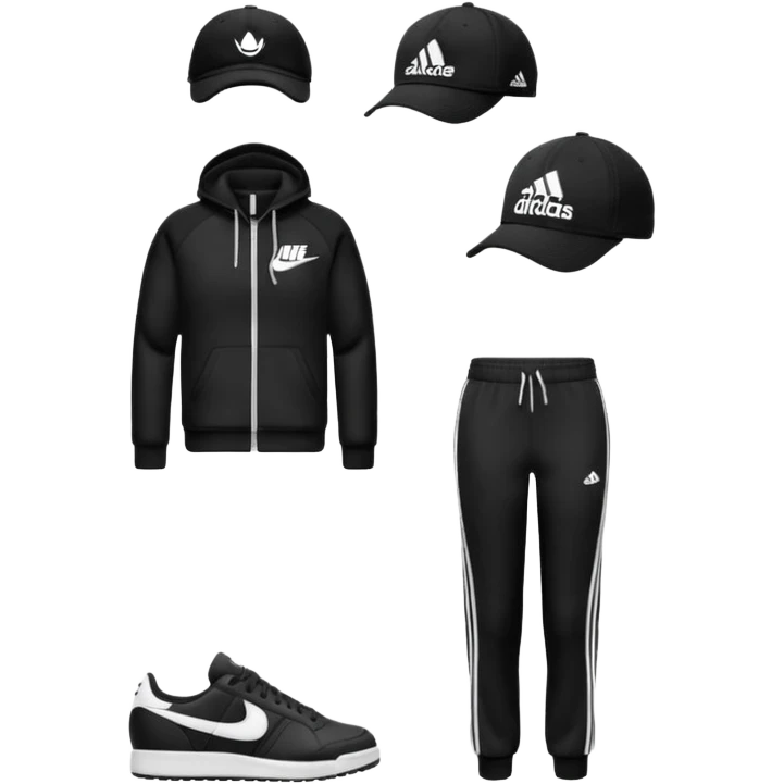 Crea Un Emoji Con Cuerpo Completo Y Una Gorra De Nike Unos Zapatos Campus Adidas Suéter Negro De LA Y Un Pantalón Con Palomas Estilo Bellaco O Ancho emoji