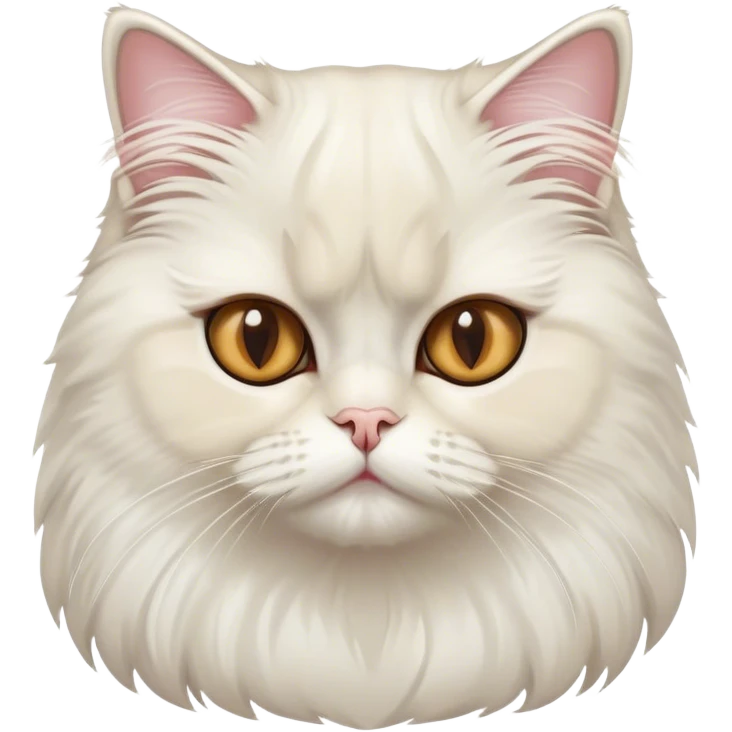 Generate a persian white hazel eyes cat emoji