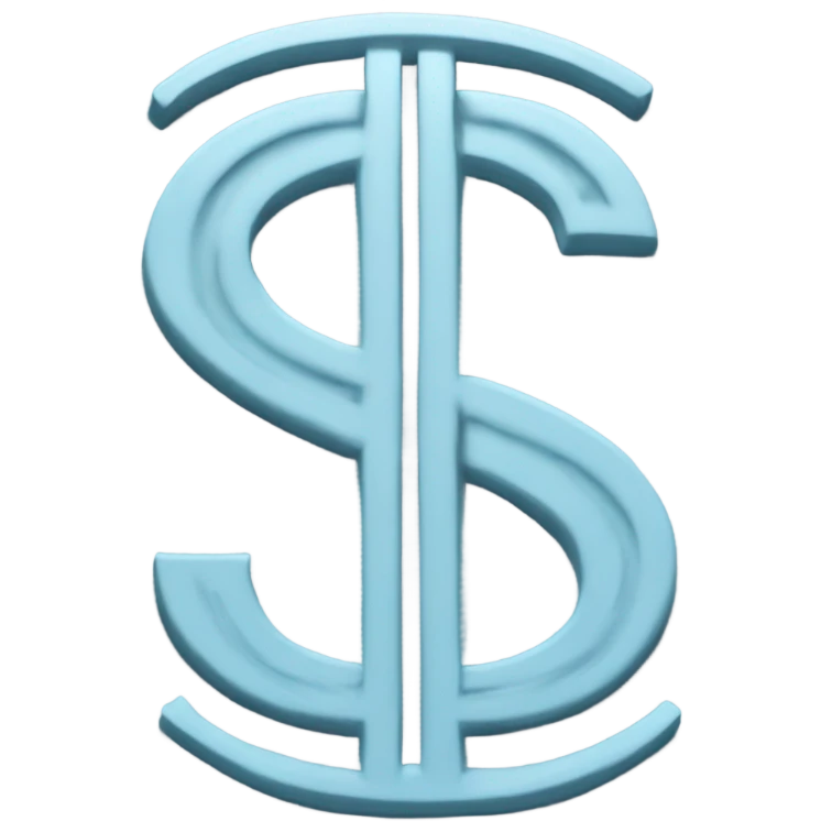 Pale blue dollar sign emoji