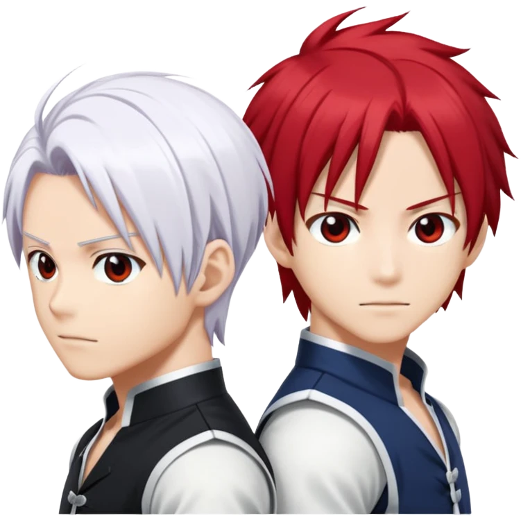 Just Shoto Todoroki's iconic split hairstyle without the face - left side red hair, right side white hair, from My Hero Academia emoji