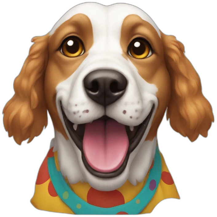 Clown dog emoji