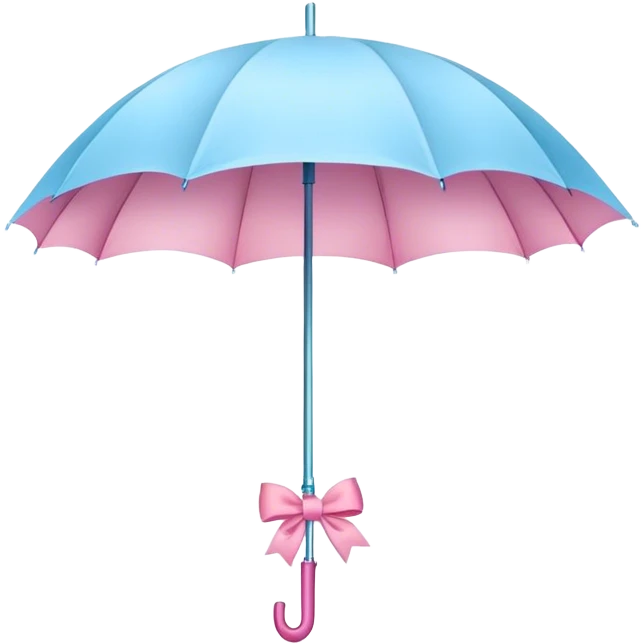 Light blue umbrella with a pink bow emoji