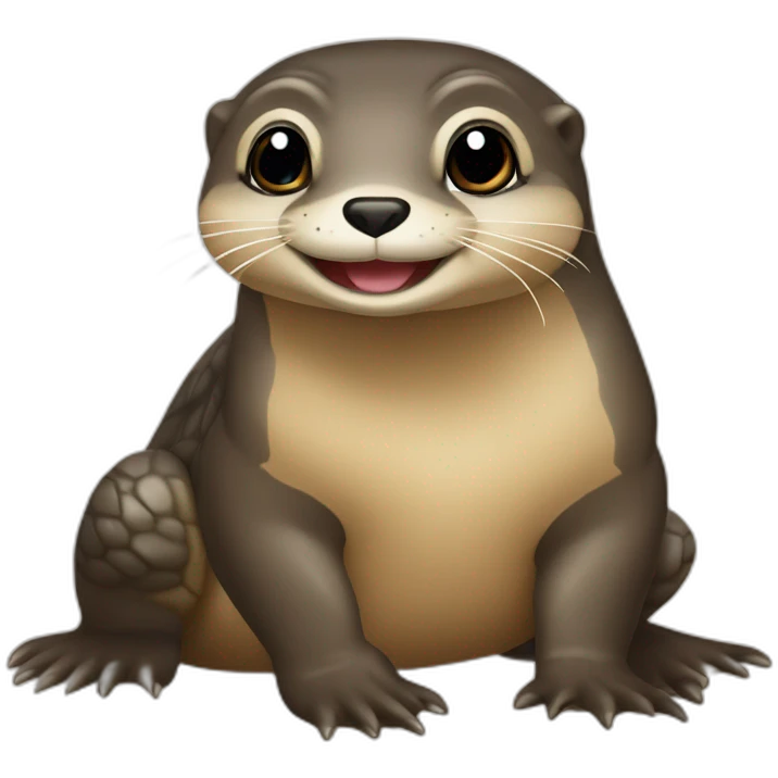 Loutre sur une tortue emoji