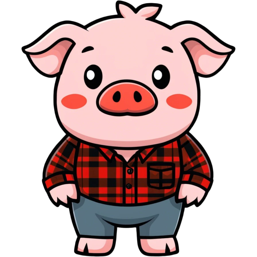 Human pig in flannel  emoji
