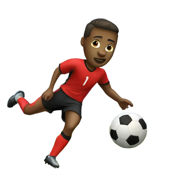 Soccer player scoring a goal emoji