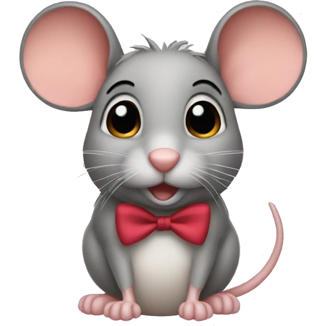 Mouse with hair bow on top emoji
