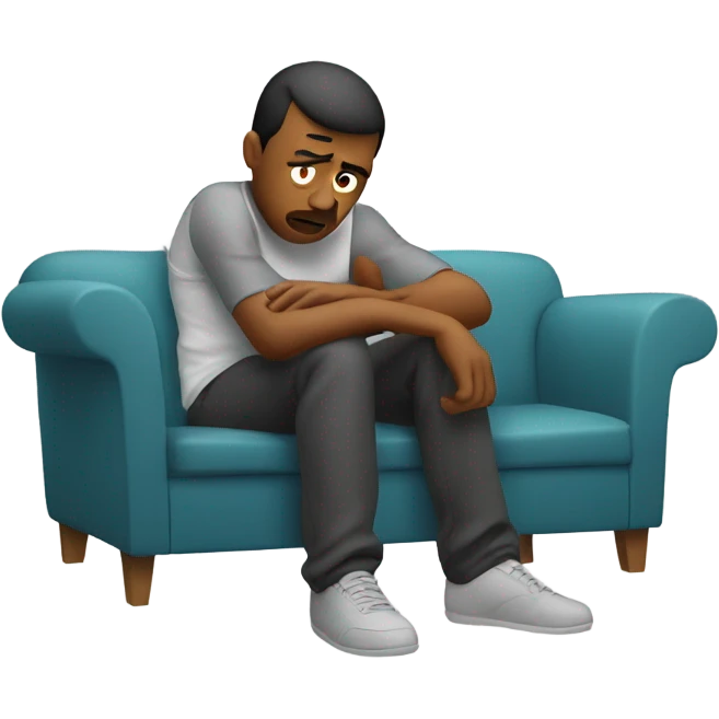 Guy sweating a parlay on the couch emoji