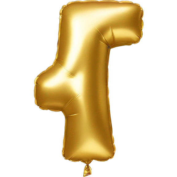 Gold balloon number four emoji