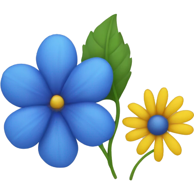 Blue flower yellow centre  emoji