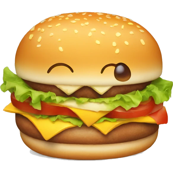 happy burger face emoji