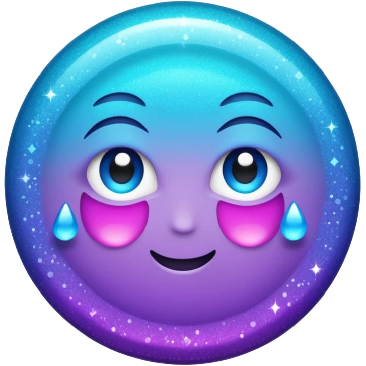 Glitter Purple and Cian Mark Check emoji