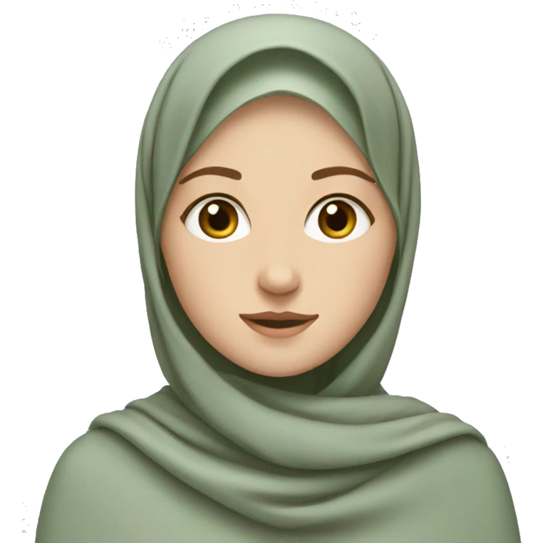 A white girl wearing sage hijab emoji
